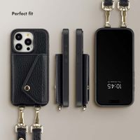 Selencia Sera Phone Case with Cord and Envelope Card Holder Apple iPhone 15 Pro - Black