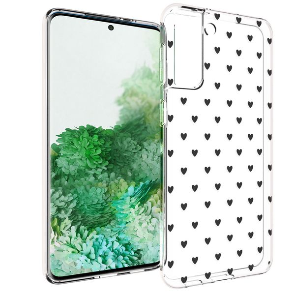 imoshion Design hoesje Samsung Galaxy S21 Plus - Hartjes - Zwart