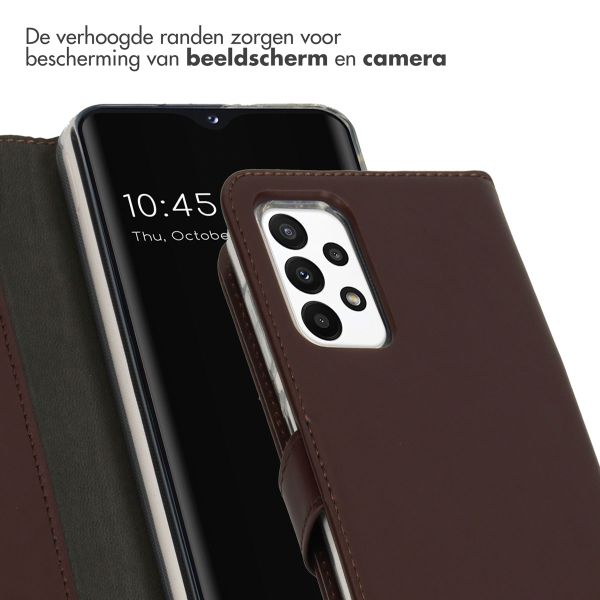 Selencia Echt Leren Bookcase Samsung Galaxy A23 (5G) - Bruin