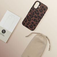 Selencia Sabi Back Cover Panther Print with MagSafe Apple iPhone 16 - Mocha Brown