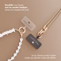 Selencia Telefoonkoorden Set met Parels en Schelpen - Beige
