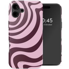 Selencia Vivid Backcover met MagSafe iPhone 16 - Wavy Swirl Pink Plum