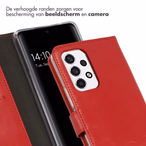 Selencia Echt Leren Bookcase Samsung Galaxy A53 - Rood