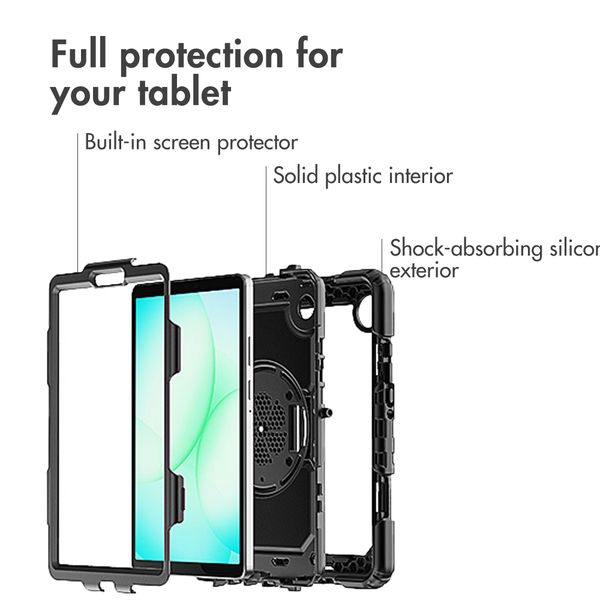 Accezz Rugged Back Cover with shoulder strap Samsung Galaxy Tab A11 Plus - Black
