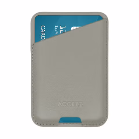 Accezz Leren Kaarthouder - Geschikt voor MagSafe en Qi2 - Light Grey