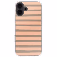 imoshion Design hoesje Apple iPhone 16 - Striped peach reverse