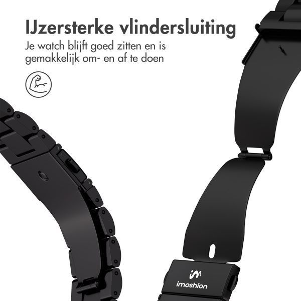 imoshion Stalen bandje Apple Watch Series 1 t/m 11 / SE / Ultra (44/45/46/49 mm) - Zwart