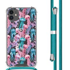 imoshion Design hoesje met koord Apple iPhone 11 - Jellyfish Watercolor