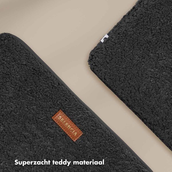 Selencia Teddy Laptop hoes 13-14 inch - Laptopsleeve - Black