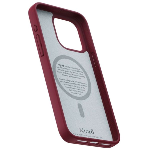 Njorð Collections Suède Comfort+ Case MagSafe iPhone 15 Pro Max - Red