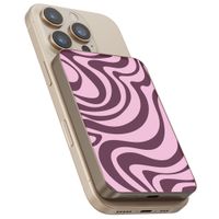 Selencia Vivid Powerbank 5.000 mAh - Draadloze Powerbank - Geschikt voor MagSafe en Qi - Desert Gold / Wavy Swirl Pink Plum