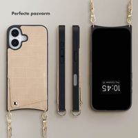 Selencia Nova Croco Telefoonhoes met Koord en Pashouder Apple iPhone 17 - Beige