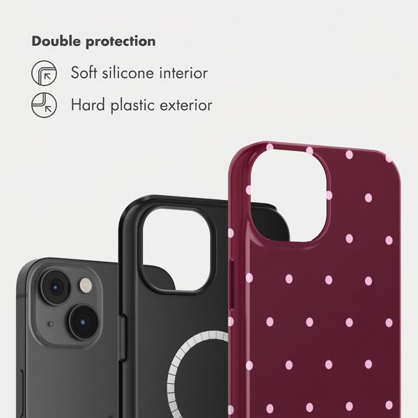 Selencia Vivid Back Cover with MagSafe Apple iPhone 14 - Happy Dots Burgundy