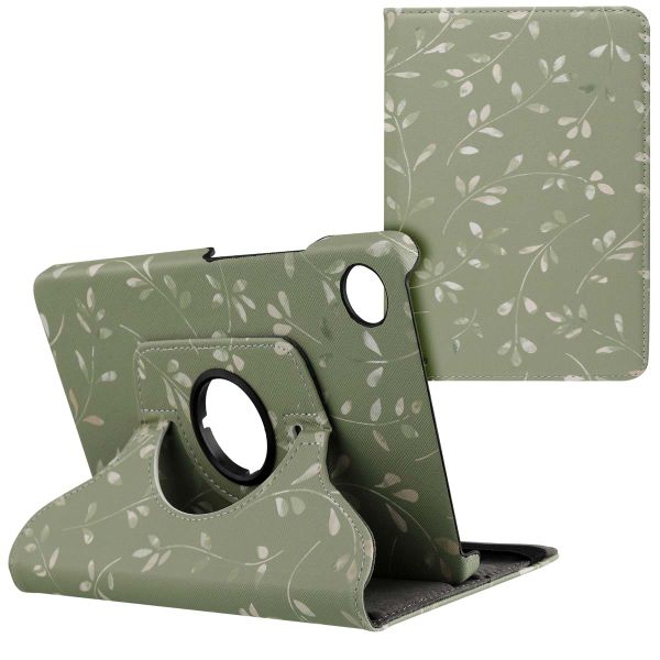 imoshion 360° Draaibare Design Bookcase Samsung Galaxy Tab A9 8.7 inch - Green Flowers