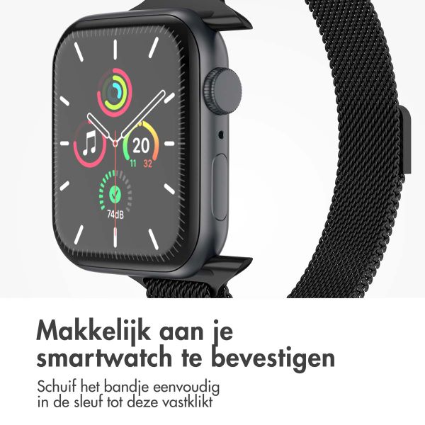imoshion Slim Milanees bandje Apple Watch Series 1 t/m 9 / SE (38/40/41 mm) | Series 10 / 11 (42 mm) - Zwart