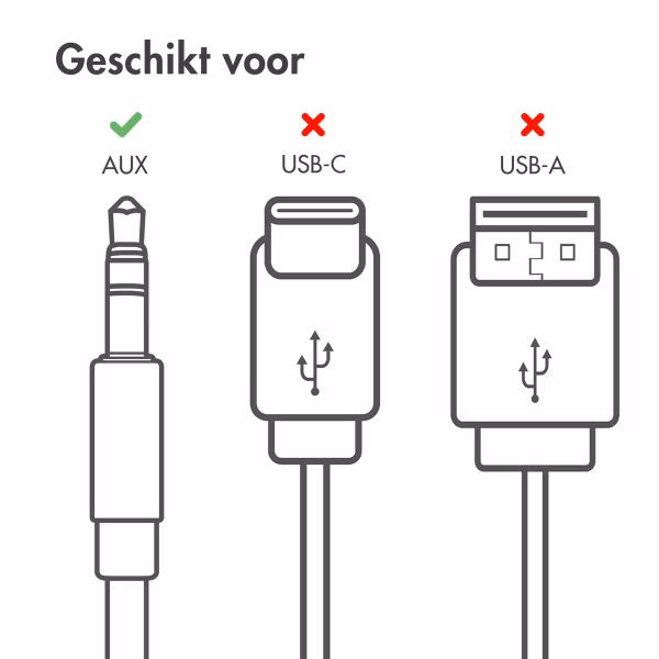 imoshion AUX kabel - 3,5 mm / Jack audio kabel - Male to male - 1 meter - Wit