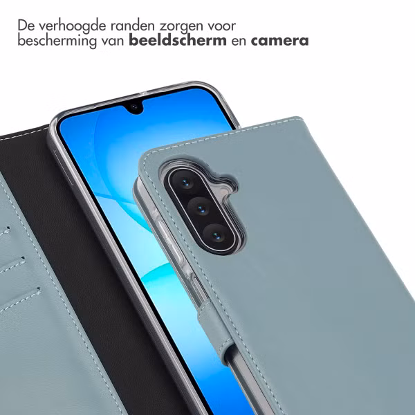 Selencia Echt Leren Bookcase Samsung Galaxy A17 - Lichtblauw
