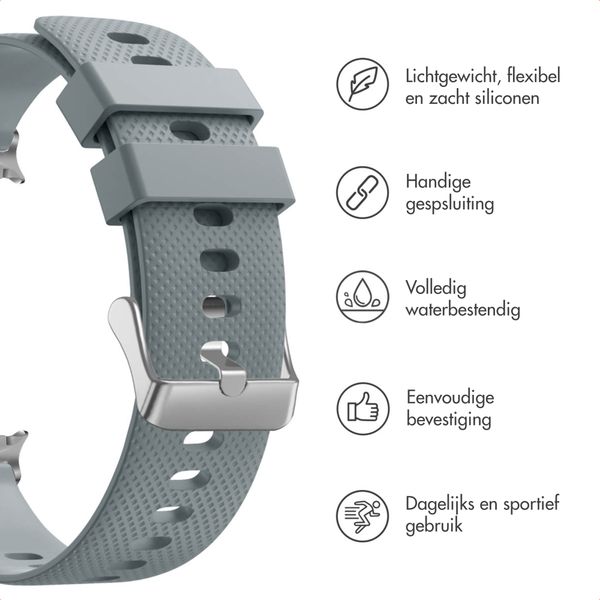 imoshion Flexibel Siliconen bandje Samsung Galaxy Watch 8 (Classic) - 40 / 44 / 46mm - Grijs