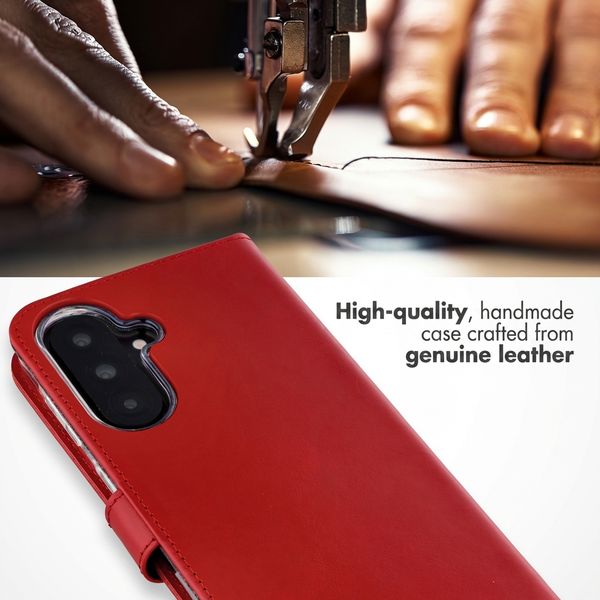 Selencia Genuine Leather Book Case Samsung Galaxy A37 (5G) - Red