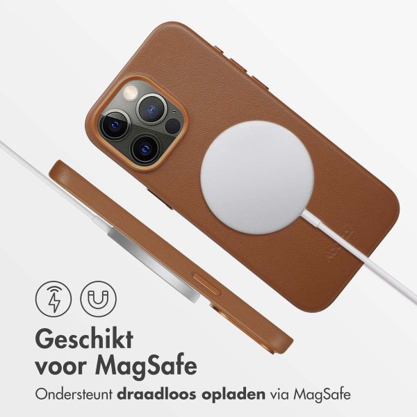 Accezz MagSafe Leather Backcover iPhone 15 Pro Max - Sienna Brown