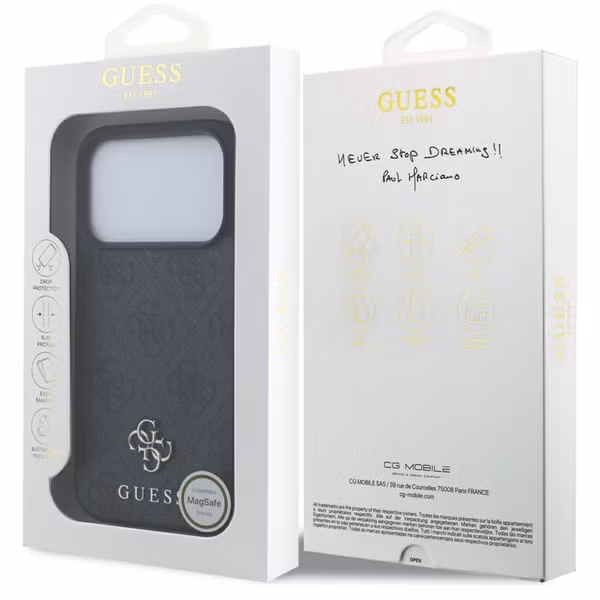 Guess 4G Metal Logo Backcover MagSafe Apple iPhone 17 Pro Max - Zwart
