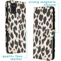 imoshion Design Softcase Bookcase Galaxy A21s - Golden Leopard