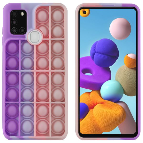 imoshion Pop It Fidget Toy - Pop It hoesje Galaxy A21s  - Multicolor