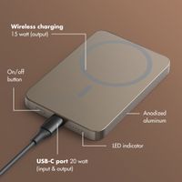 Selencia Vivid Powerbank 5,000 mAh - Wireless Powerbank - MagSafe and Qi - Desert Gold / Wild Leo