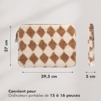 Selencia Teddy Laptop hoes 15-16 inch - Laptopsleeve - Checks