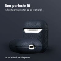 Accezz Echt Leren Case AirPods 1 / 2 - Donkerblauw