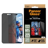 PanzerGlass Privacy Ultra-Wide Fit Anti-Bacterial Screenprotector incl. applicator Apple iPhone 16 Pro Max