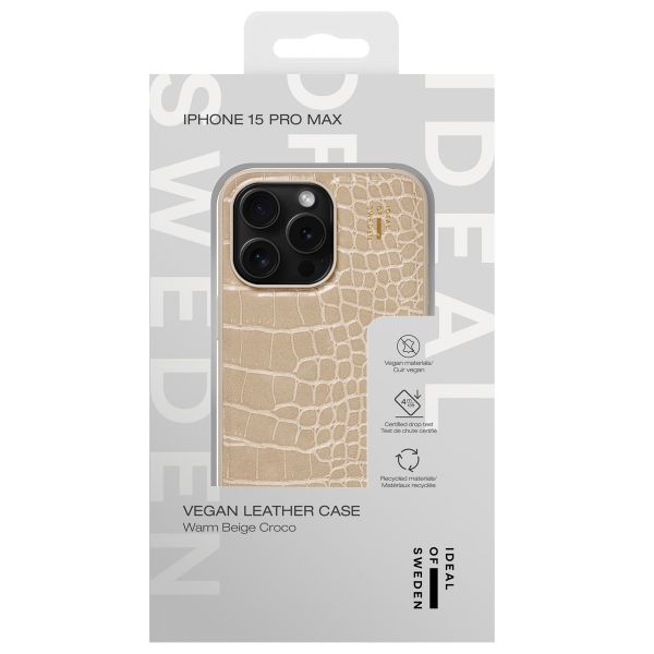 iDeal of Sweden Vegan Leather Backcover iPhone 15 Pro Max - Warm Beige Croco