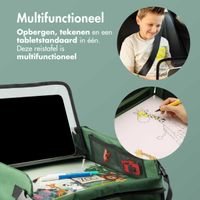 imoshion Reistafel - tablethouder auto - 7 opbergvakken - inclusief 2 kleurplaten - Groen