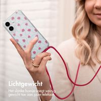imoshion Design hoesje met koord Apple iPhone 16 - Dusty Rose Connected Hearts
