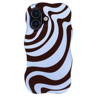 Selencia Vivid Wavy Backcover met MagSafe Apple iPhone 16 - Dream Swirl Chocolate
