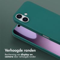 Selencia Siliconen hoesje met afneembaar koord Apple iPhone 17 - Donkergroen