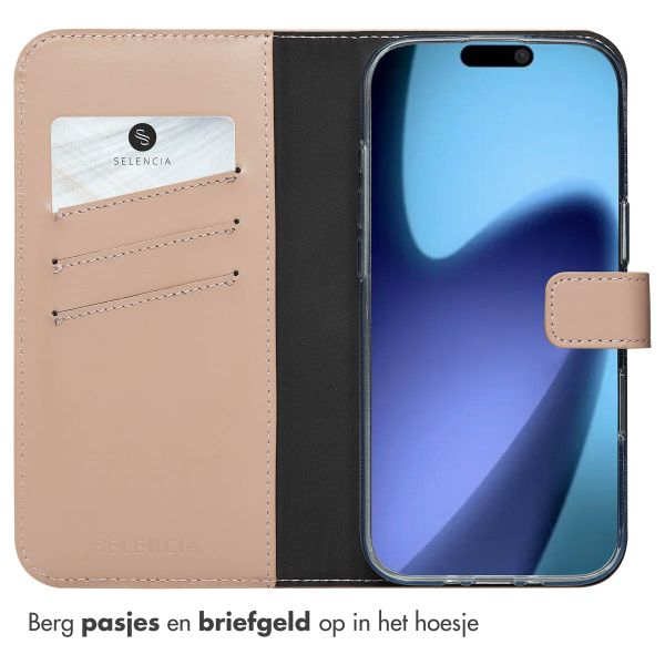 Selencia Echt Leren Bookcase Apple iPhone Air - Dusty Pink