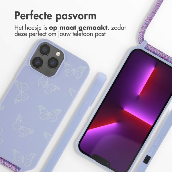 imoshion Siliconen design hoesje met koord iPhone 13 Pro Max - Butterfly