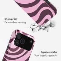 Selencia Vivid Backcover met MagSafe Apple iPhone 18 Pro / 17 Pro - Wavy Swirl Pink Plum