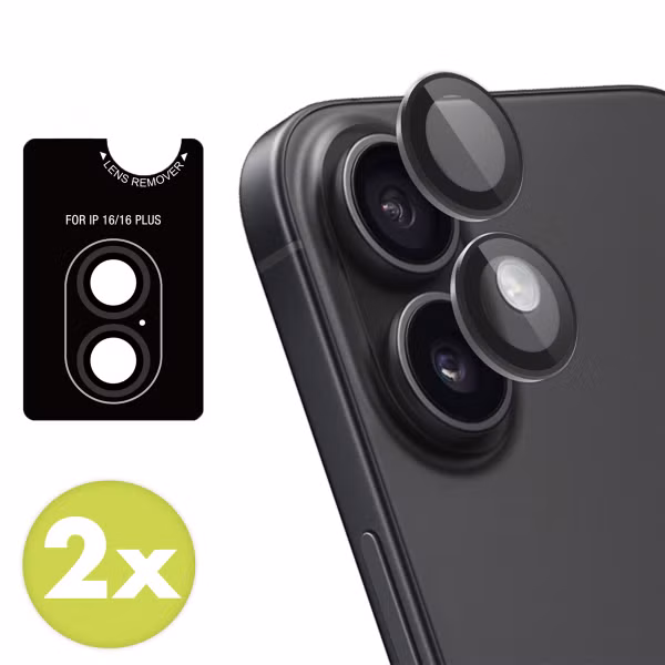 imoshion 2 Pack Camera lens protector Apple iPhone 17 / 16 / 16 Plus - Zwart