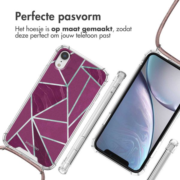 imoshion Design hoesje met koord iPhone Xr - Bordeaux Graphic