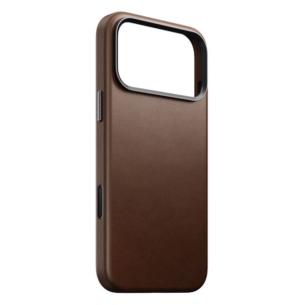 Nomad Traditional Leather Backcover met MagSafe Apple iPhone 17 Pro Max - Bruin