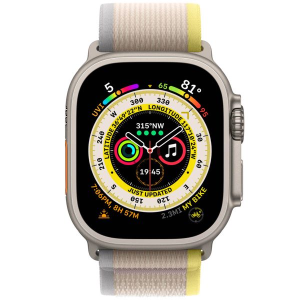 Apple Trail Loop Band Apple Watch | 44/45/46/49 mm - Size M/L - Yellow / Beige