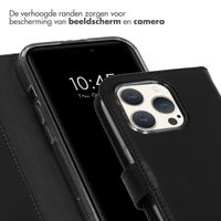 Selencia Echt Leren Bookcase Apple iPhone 15 Pro - Zwart