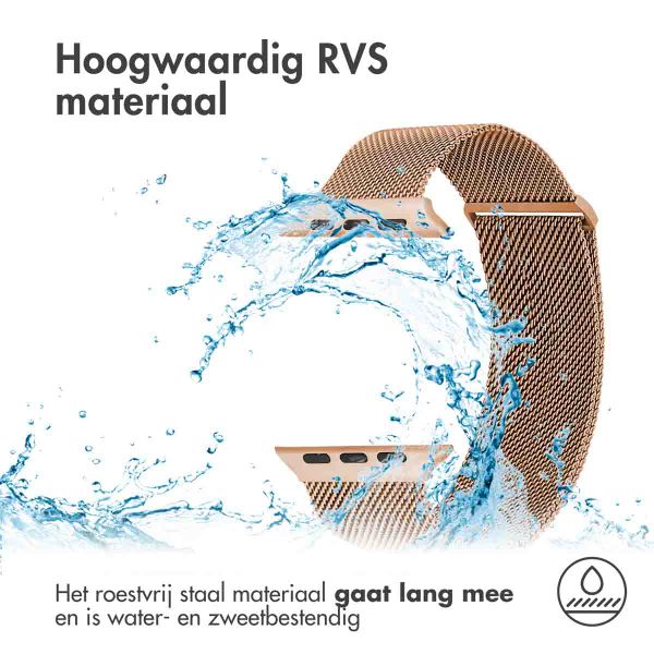 imoshion Milanees magnetisch bandje Apple Watch Series 1 - 11 / SE / Ultra (44/45/46/49 mm) - Maat M - Rosé Goud