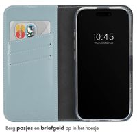 Selencia Echt Leren Bookcase Apple iPhone 16 Plus - Air Blue