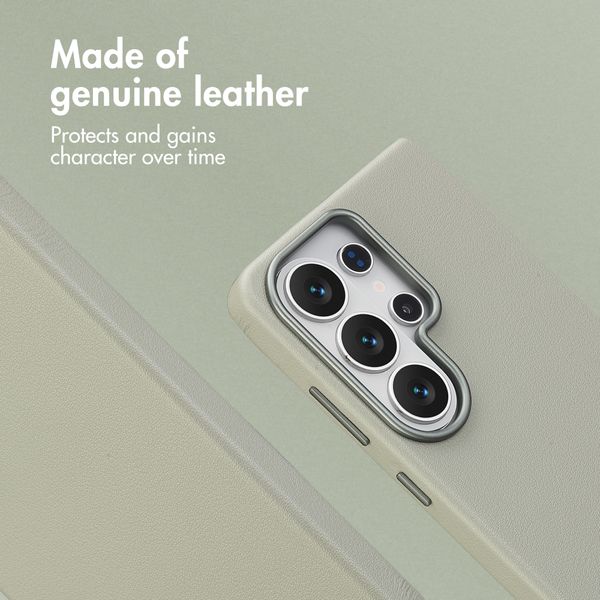 Accezz Leather Back Cover with MagSafe Samsung Galaxy S26 Ultra - Light Grey