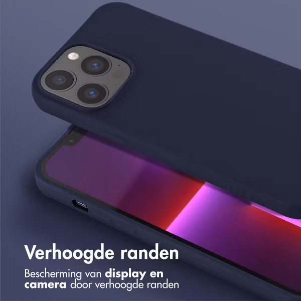 Selencia Siliconen hoesje met afneembaar koord Apple iPhone 13 Pro Max - Donkerblauw