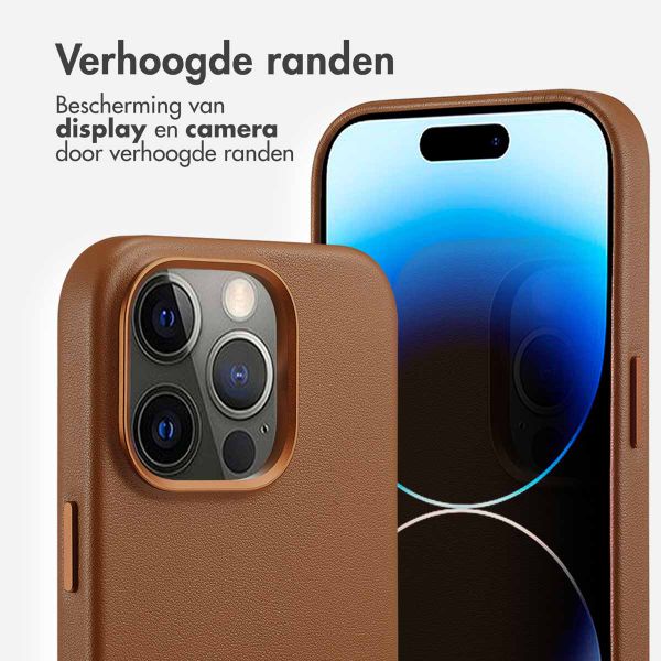 Accezz MagSafe Leather Backcover Apple iPhone 14 Pro - Sienna Brown