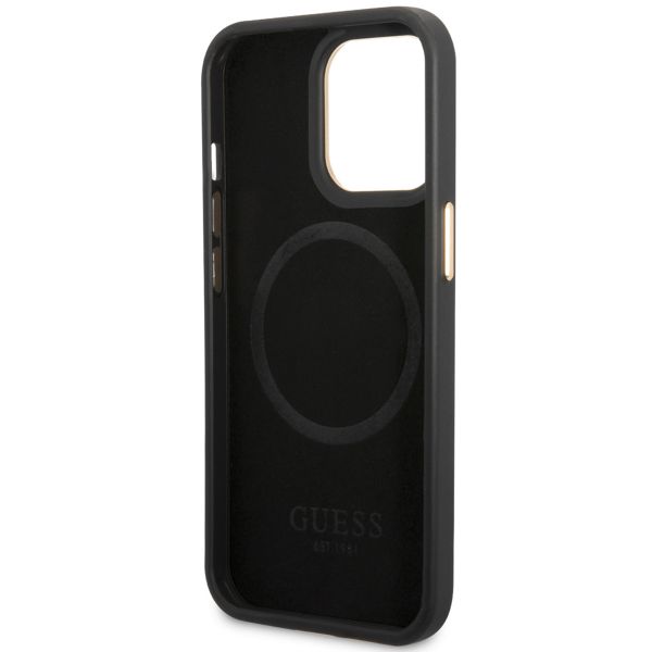 Guess 4G Logo Monogram Backcover MagSafe Apple iPhone 14 Pro - Zwart